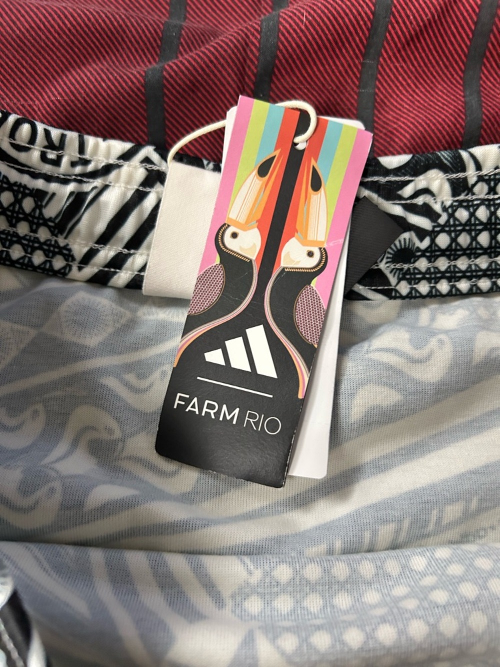 FARM Rio x ADIDAS Black & White Graphic Circle Skirt - Picture 7 of 14